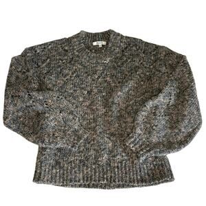 Madewell Pointelle Long Sleeve Sweater Women's XS | Gray Marled Knit | EUC